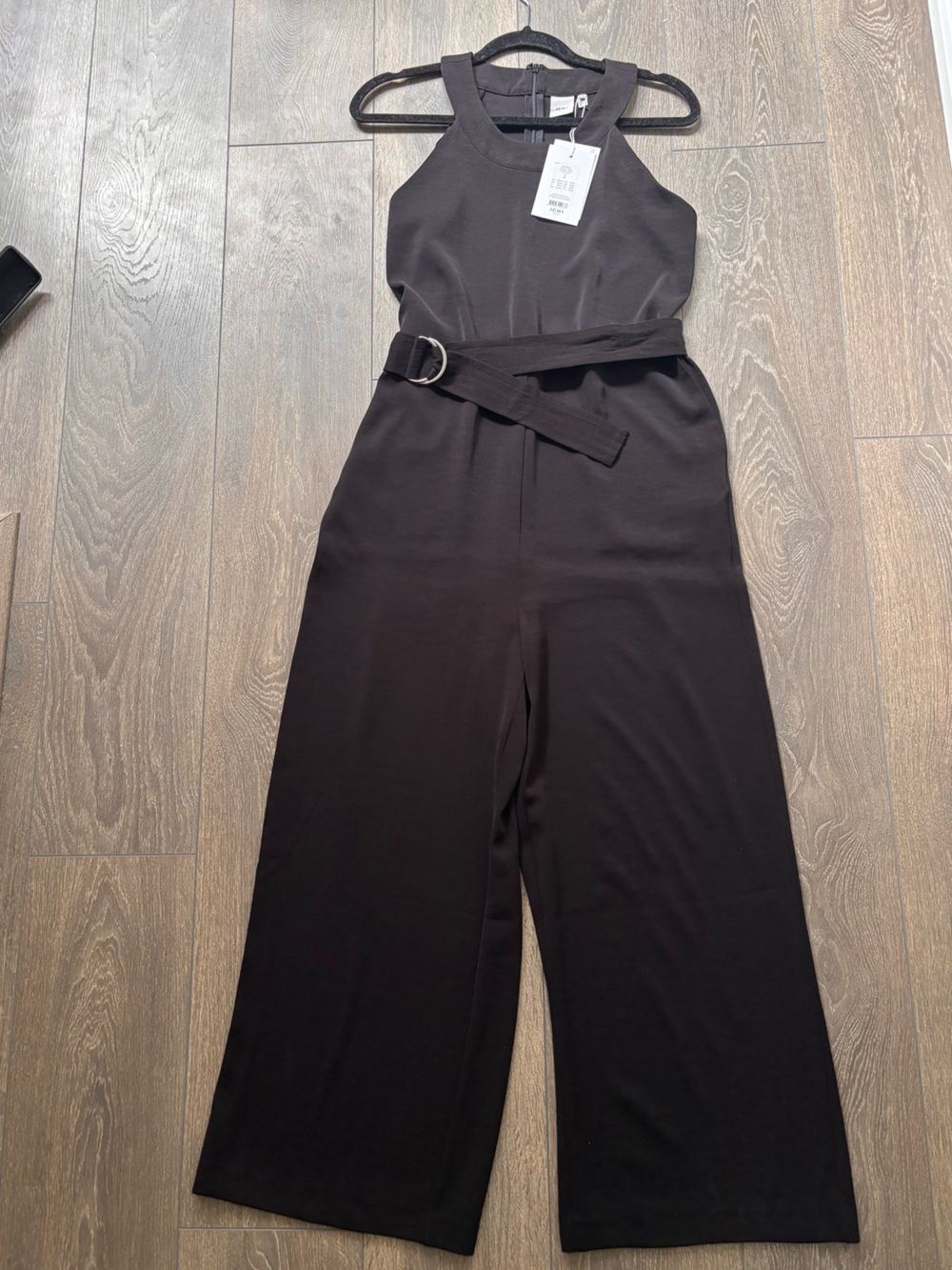 NWT- ICHI Sleeveless Black Wide-Leg Belted Jumpsuit - Picture 2 of 11